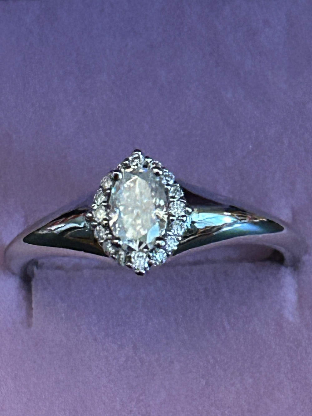 1.00CTW Moissanite Oval Halo 925 Sterling Silver Engagement Ring 💍